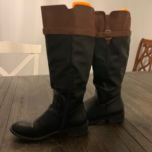 Rampage Ianna Riding Boot Black/Brown Size 7.5